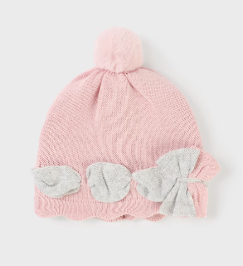 Mayoral caciula tricot cu fundita 0-18 luni Roz baby Imagine principală a produsului