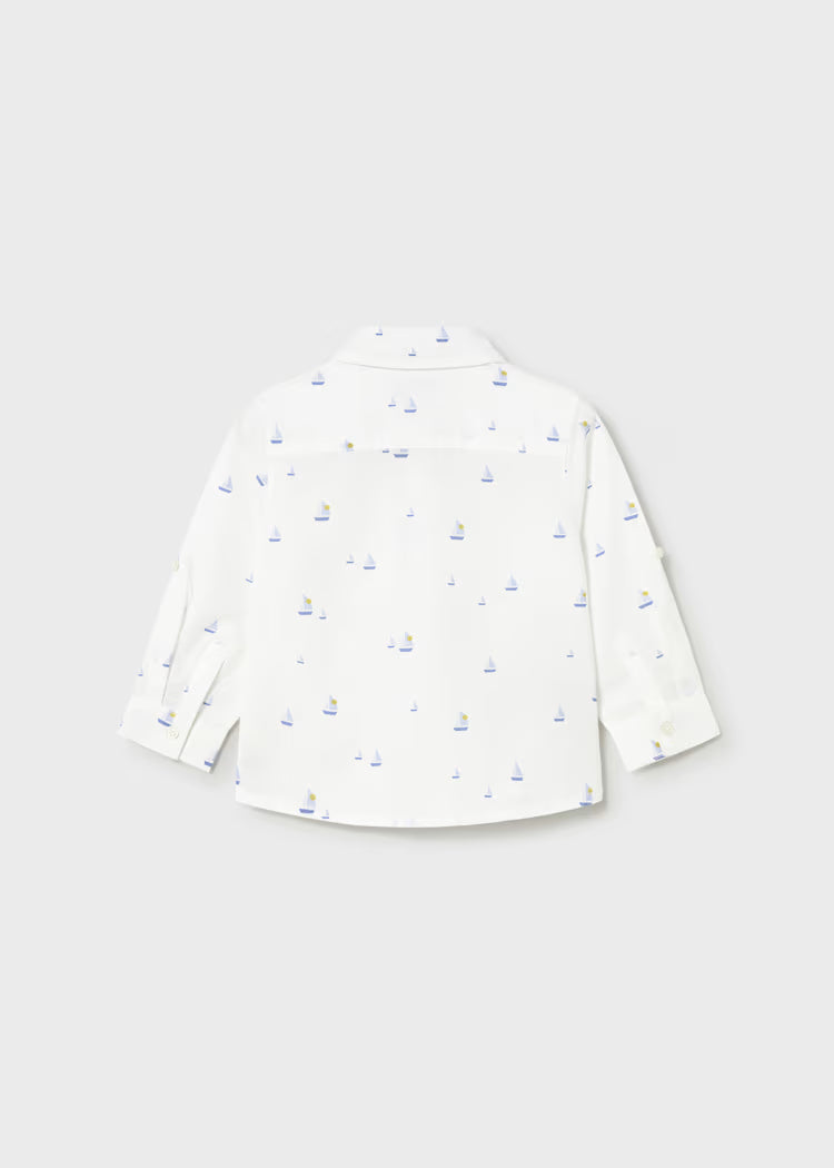 Mayoral camasa baieti cu maneca lunga din in 12-48 Boat White