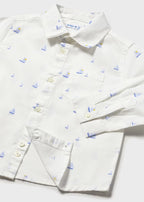 Mayoral camasa baieti cu maneca lunga din in 12-48 Boat White
