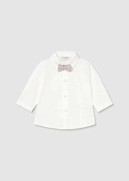 Mayoral camasa baieti cu maneca lunga si papion 0-18 luni Off-white Imagine principală a produsului