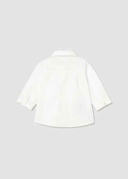 Mayoral camasa baieti cu maneca lunga si papion 0-18 luni Off-white