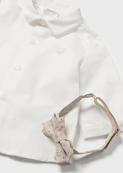 Mayoral camasa baieti cu papion 0-18 luni Off-white Imagine secundară a produsului