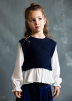 Mayoral camasa fete cu vesta tricotata 5-10 ani Navy blue