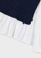 Mayoral camasa fete cu vesta tricotata 5-10 ani Navy blue