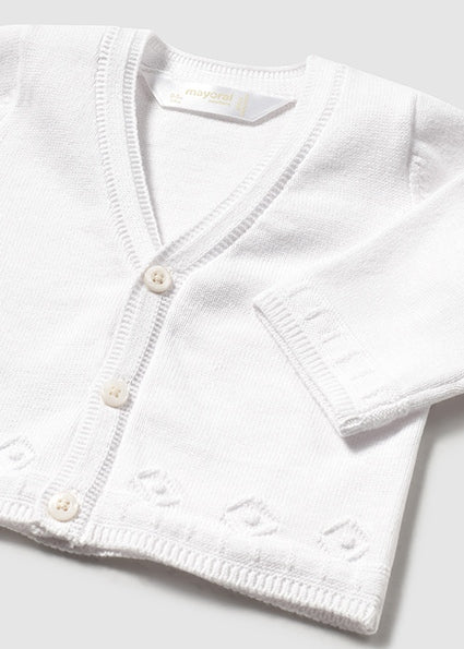 Mayoral cardigan baieti 0-18 luni Alb