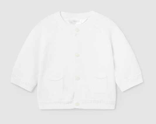Mayoral cardigan baieti Better Cotton 0-18 luni Alb Imagine principală a produsului