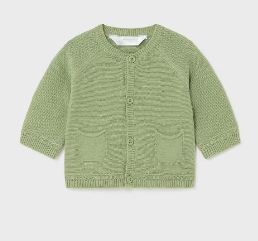 Mayoral cardigan baieti Better Cotton 0-18 luni Eucalipt