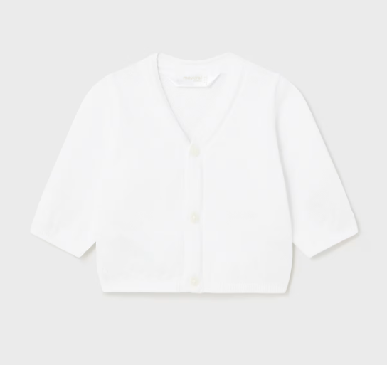 Mayoral cardigan baieti cu guler in V 0-18 luni, Alb