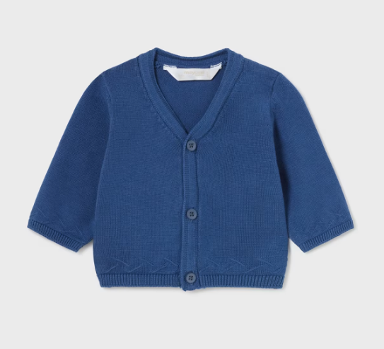Mayoral cardigan baieti cu guler in V 0-18 luni, Cerulean