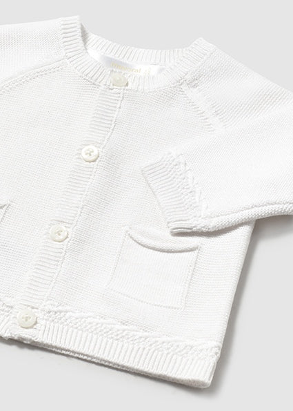 Mayoral cardigan baieti din tricot 0-18 luni Natural