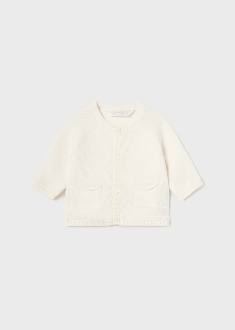 Mayoral cardigan baieti tricot 0-18 luni, Off-white