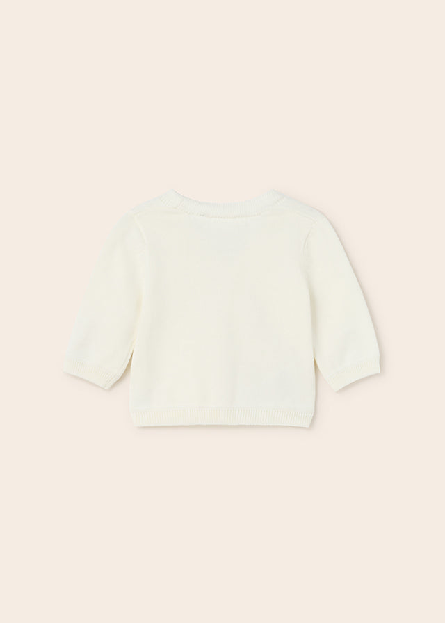 Mayoral cardigan baieti tricot din bumbac 0-18 luni, Off-white Imagine secundară a produsului