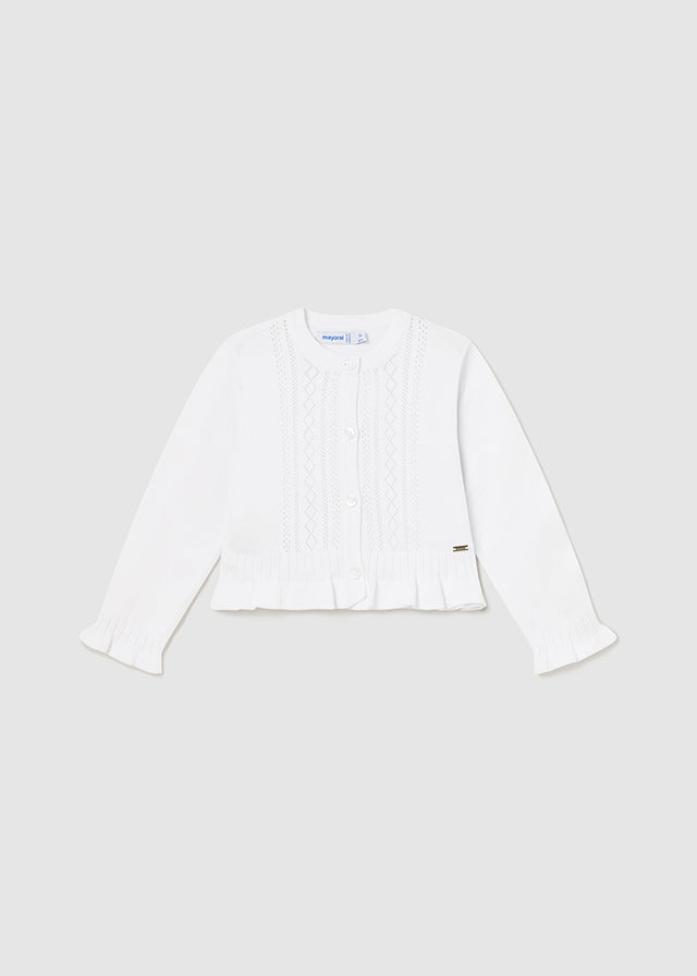 Mayoral cardigan fete ajurat 12-36 luni, White
