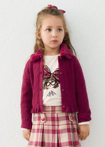 Mayoral cardigan fete cu blanita 5-10 ani Framboise