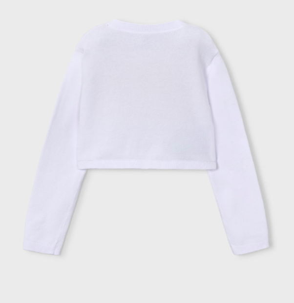 Mayoral cardigan fete cu funda mare aplicata 5-10 ani Alb Imagine secundară a produsului