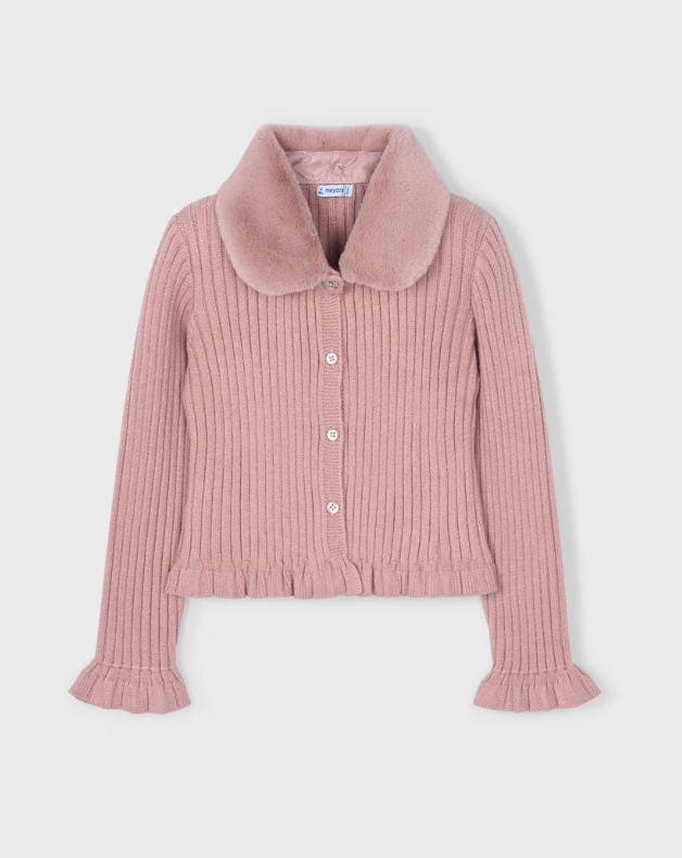 Mayoral cardigan fete cu guler detasabil din blanita 5-10 ani Makeup