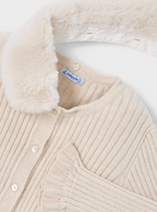 Mayoral cardigan fete cu guler detasabil din blanita 5-10 ani Sand vigore