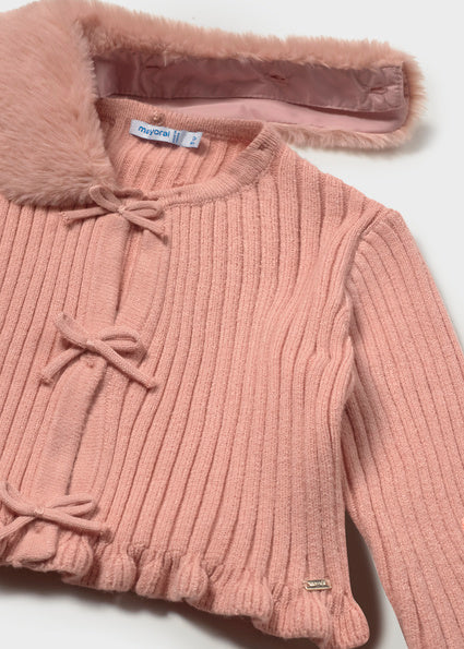 Mayoral cardigan fete cu guler blanita detasabil 12-48 luni Petisui
