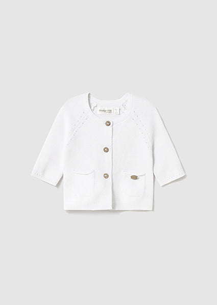 Mayoral cardigan fete din tricot 0-18 luni Alb