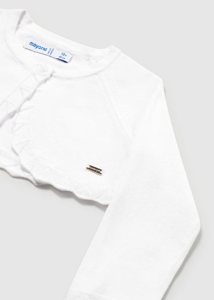 Mayoral cardigan fete din tricot basic 12-48 luni Alb
