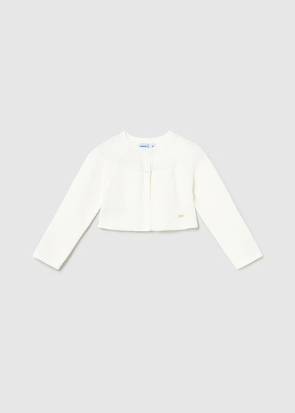 Mayoral cardigan fete din tricot cu guler rotund 12-48 luni Off-white