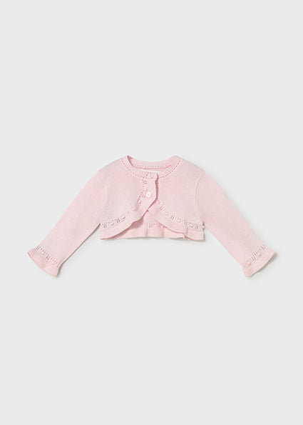 Mayoral cardigan fete din tricot cu volanase  0-18 luni Roz baby