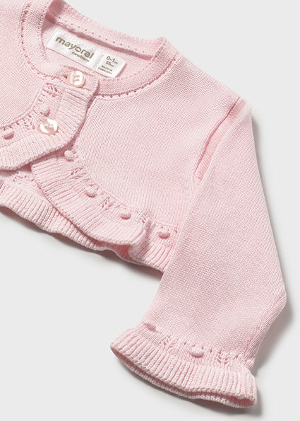 Mayoral cardigan fete din tricot cu volanase  0-18 luni Roz baby Imagine secundară a produsului