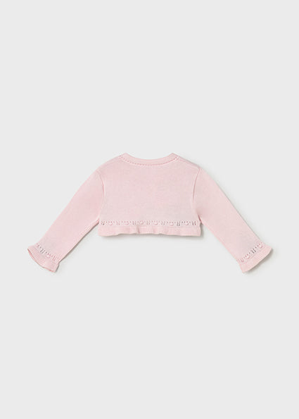 Mayoral cardigan fete din tricot cu volanase  0-18 luni Roz baby