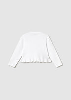 Mayoral cardigan fete din tricot cu volane 12-48 luni Alb