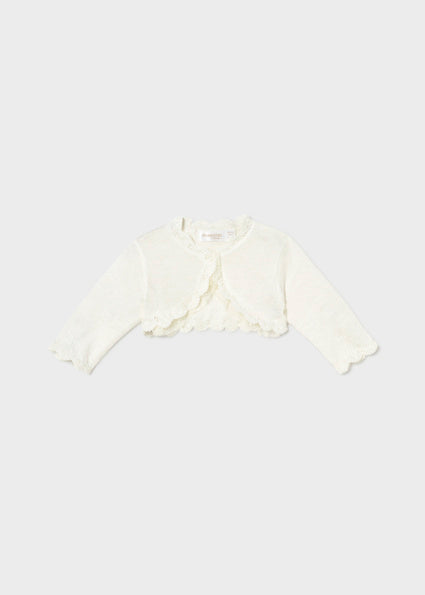 Mayoral cardigan fete scurt 0-18 luni Off-white