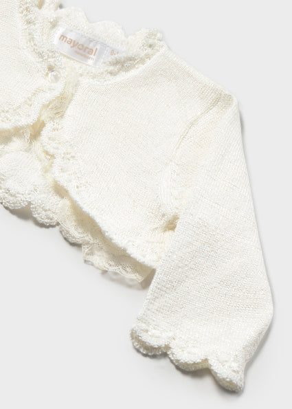 Mayoral cardigan fete scurt 0-18 luni Off-white