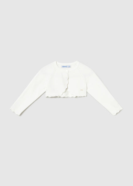 Mayoral cardigan fete din tricot basic 12-48 luni Off-white Imagine principală a produsului