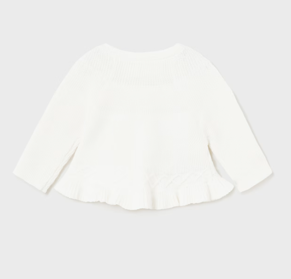 Mayoral cardigan fete tricot cu fundita 0-18 luni Off-white