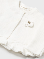 Mayoral cardigan fete tricot cu fundita 0-18 luni Off-white