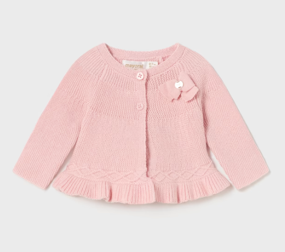Mayoral cardigan fete tricot cu fundita 0-18 luni Roz baby
