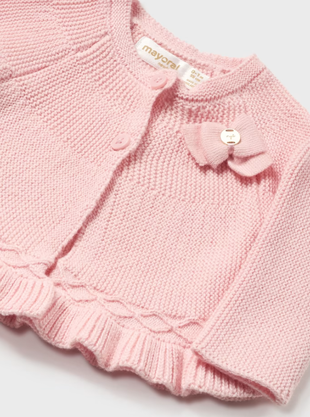 Mayoral cardigan fete tricot cu fundita 0-18 luni Roz baby
