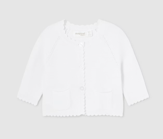 Mayoral cardigan fete tricotat 0-18 luni Alb Imagine principală a produsului