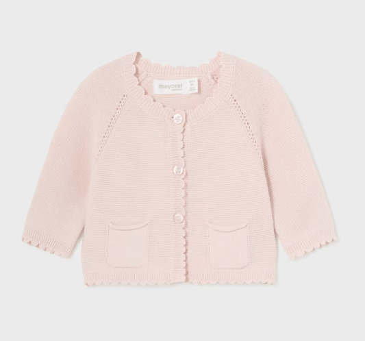 Mayoral cardigan fete tricotat 0-18 luni Nude