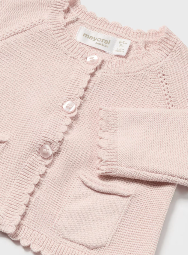 Mayoral cardigan fete tricotat 0-18 luni Nude