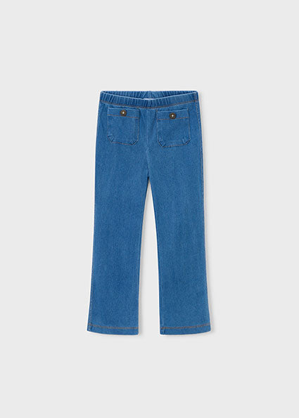 Mayoral colanti fete lungi evazati cu buzunare  5-10 ani Denim mediu Imagine principală a produsului