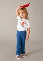 Mayoral colanti fete lungi evazati cu buzunare  5-10 ani Denim mediu