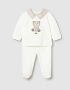 Mayoral compleu baieti 2 piese 0-18 luni Off-white cu ursulet