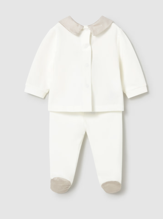 Mayoral compleu baieti 2 piese 0-18 luni Off-white cu ursulet