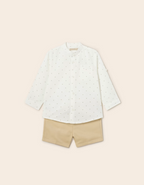 Mayoral compleu baieti 2 piese 6-36 luni, Beige cu picatele