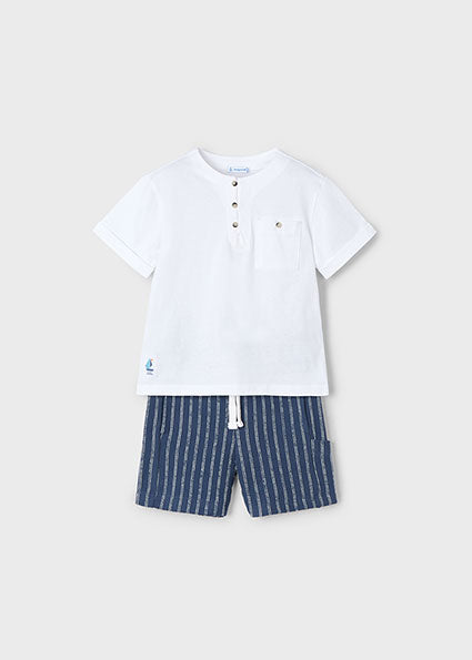 Mayoral compleu baieti 2 piese bermude dungi si tricou 5-10 ani Midnight Imagine principală a produsului