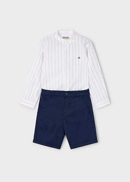 Mayoral compleu baieti 2 piese bermude si camasa 5-10 ani Navy blue Imagine principală a produsului