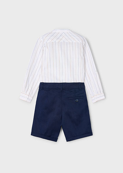 Mayoral compleu baieti 2 piese bermude si camasa 5-10 ani Navy blue Imagine secundară a produsului
