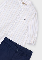 Mayoral compleu baieti 2 piese bermude si camasa 5-10 ani Navy blue