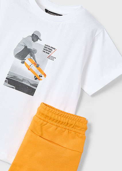 Mayoral compleu baieti 2 piese cu skateboard 5-10 ani Orange