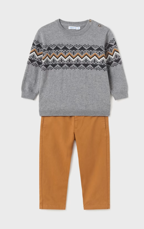 Mayoral compleu baieti 2 piese elegant 12-36 luni, Peanut